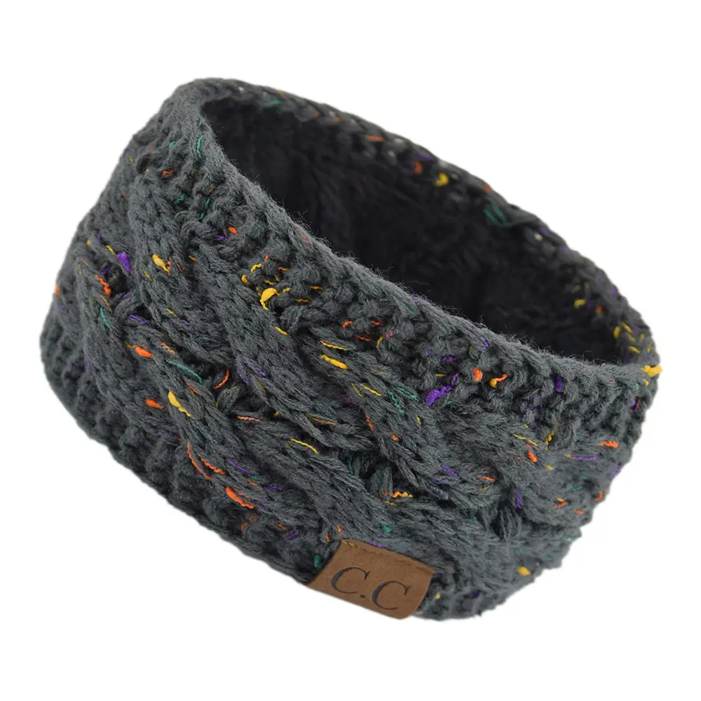White Velvet Knitted Headband with Dot - Image 13
