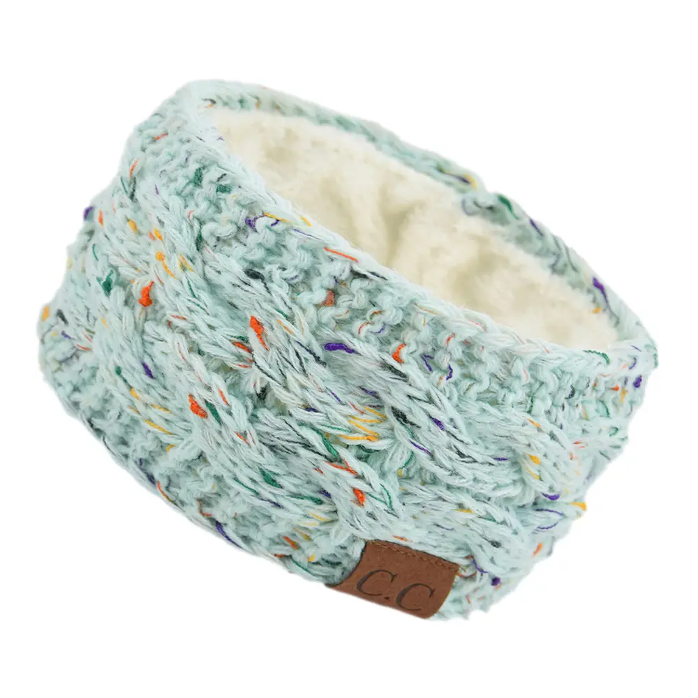 White Velvet Knitted Headband with Dot - Image 14