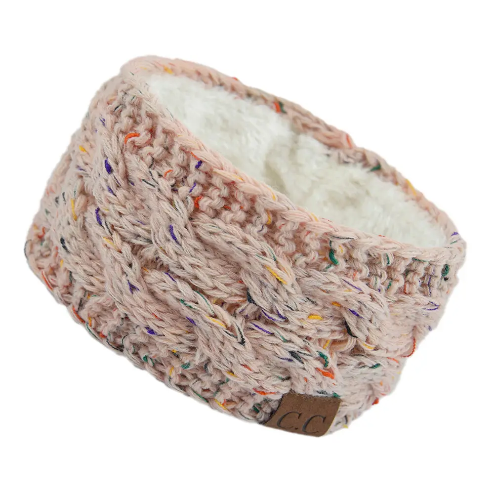 White Velvet Knitted Headband with Dot - Image 15