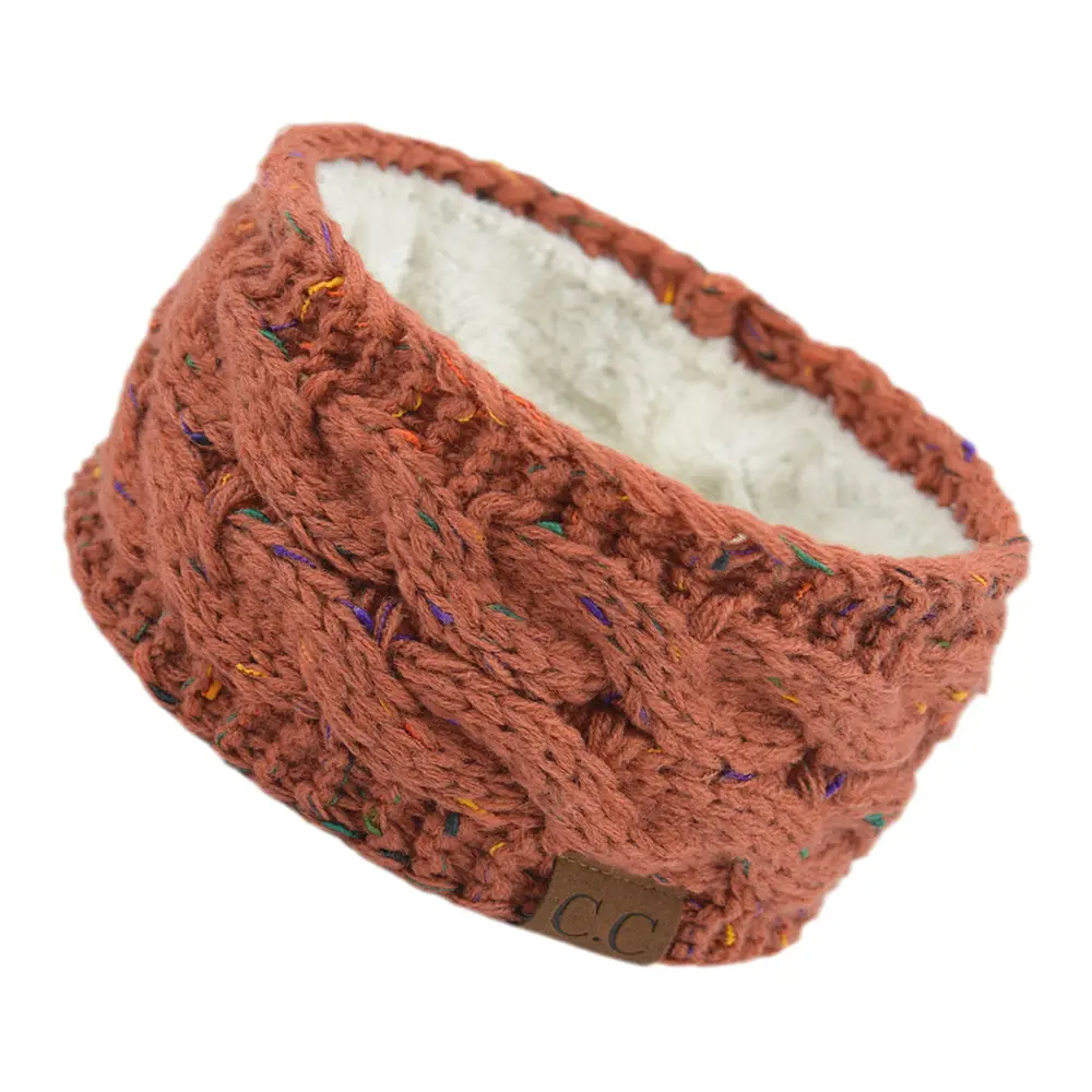 White Velvet Knitted Headband with Dot - Image 17