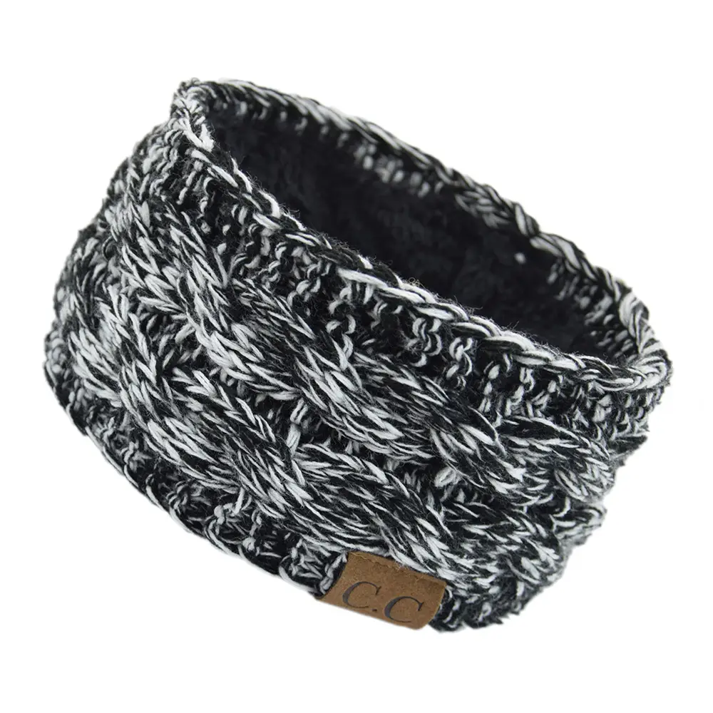 White Velvet Knitted Headband with Dot - Image 18