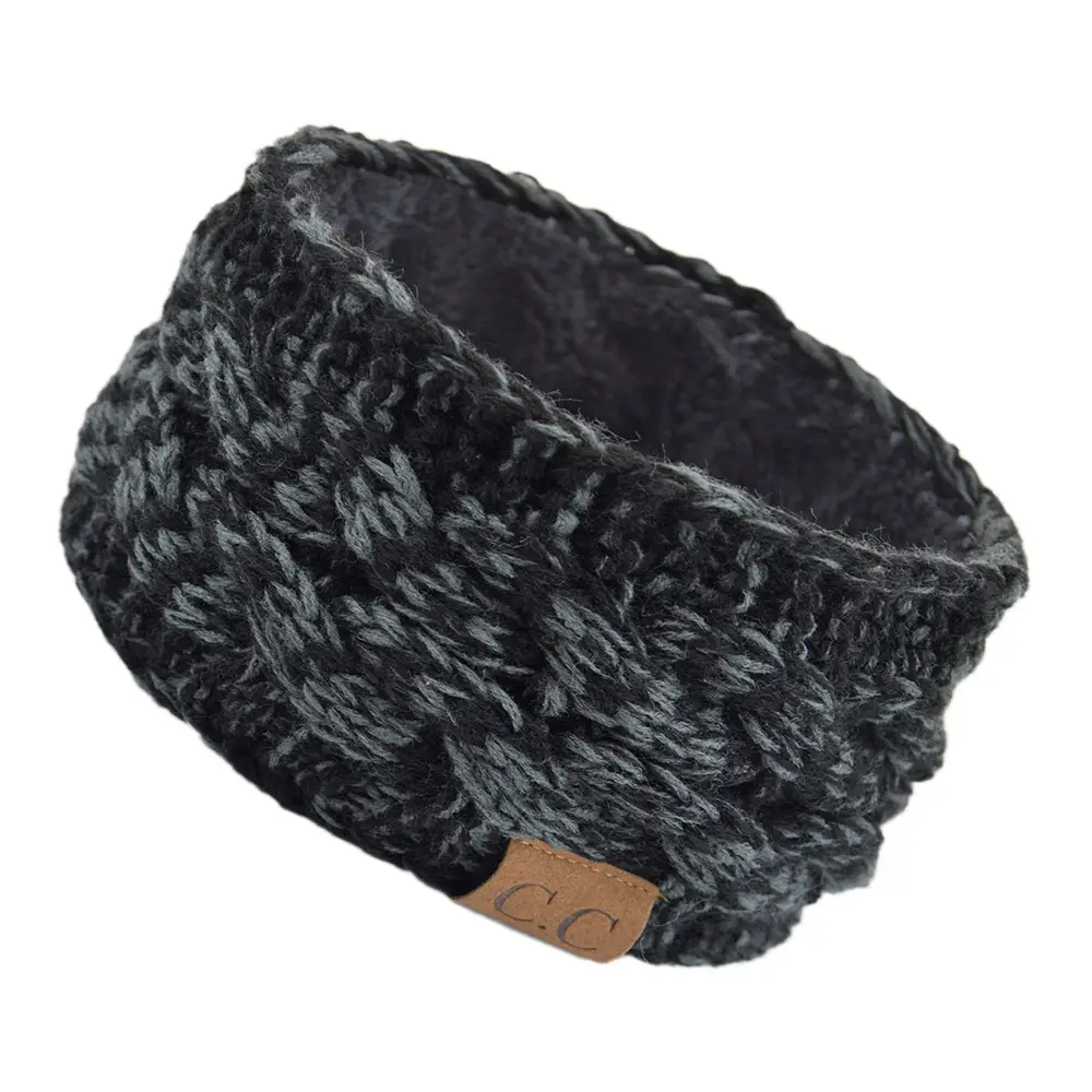 White Velvet Knitted Headband with Dot - Image 19