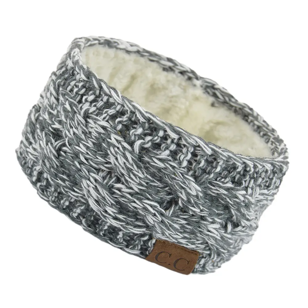 White Velvet Knitted Headband with Dot - Image 20
