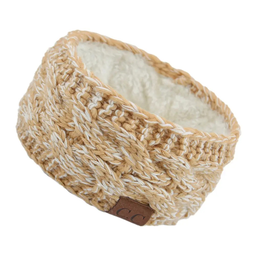 White Velvet Knitted Headband with Dot - Image 21