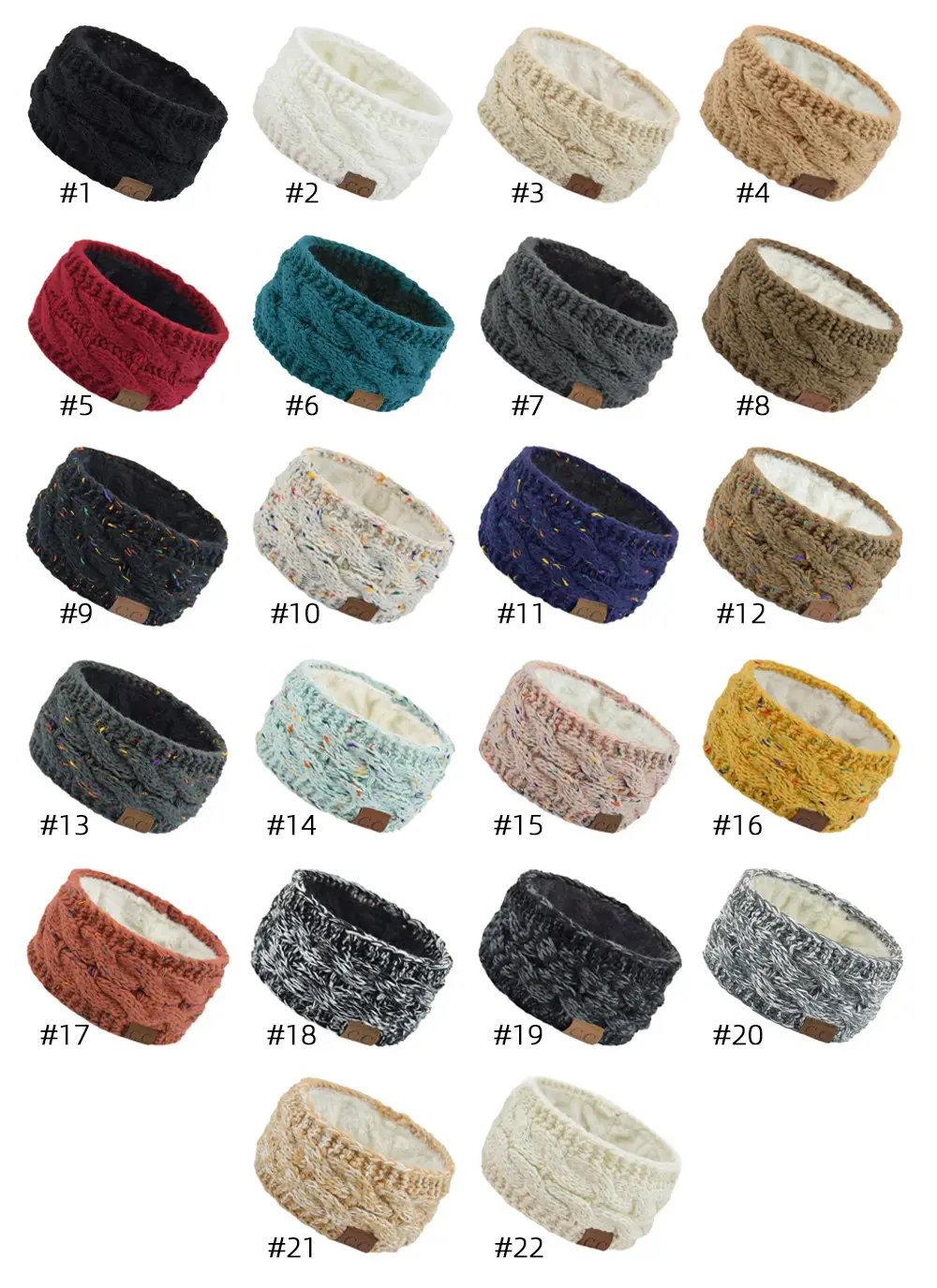 White Velvet Knitted Headband with Dot - Image 23