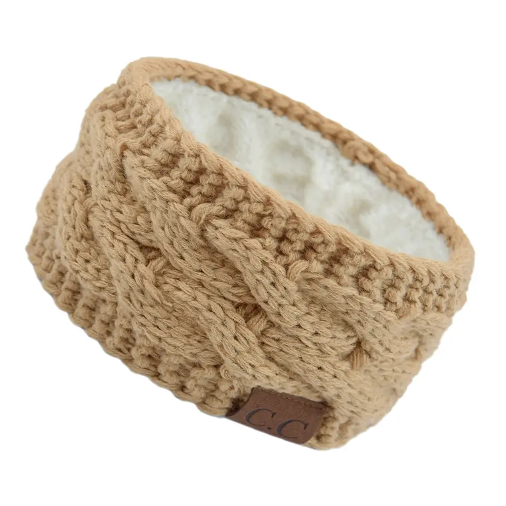 White Velvet Knitted Headband with Dot - Image 4