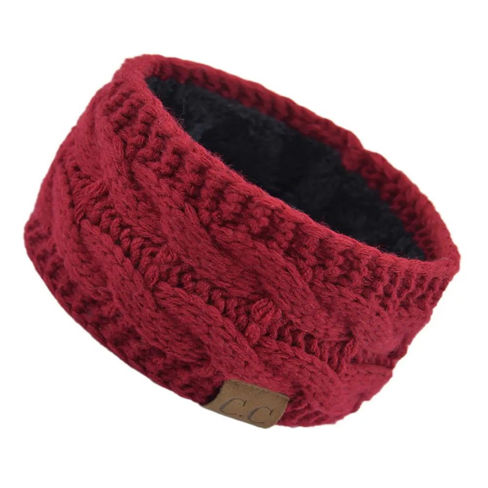 White Velvet Knitted Headband with Dot - Image 5