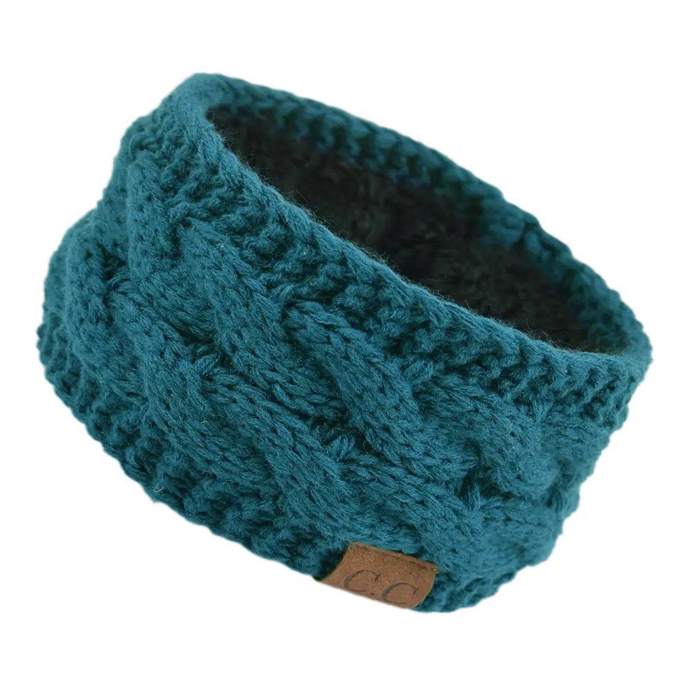 White Velvet Knitted Headband with Dot - Image 6