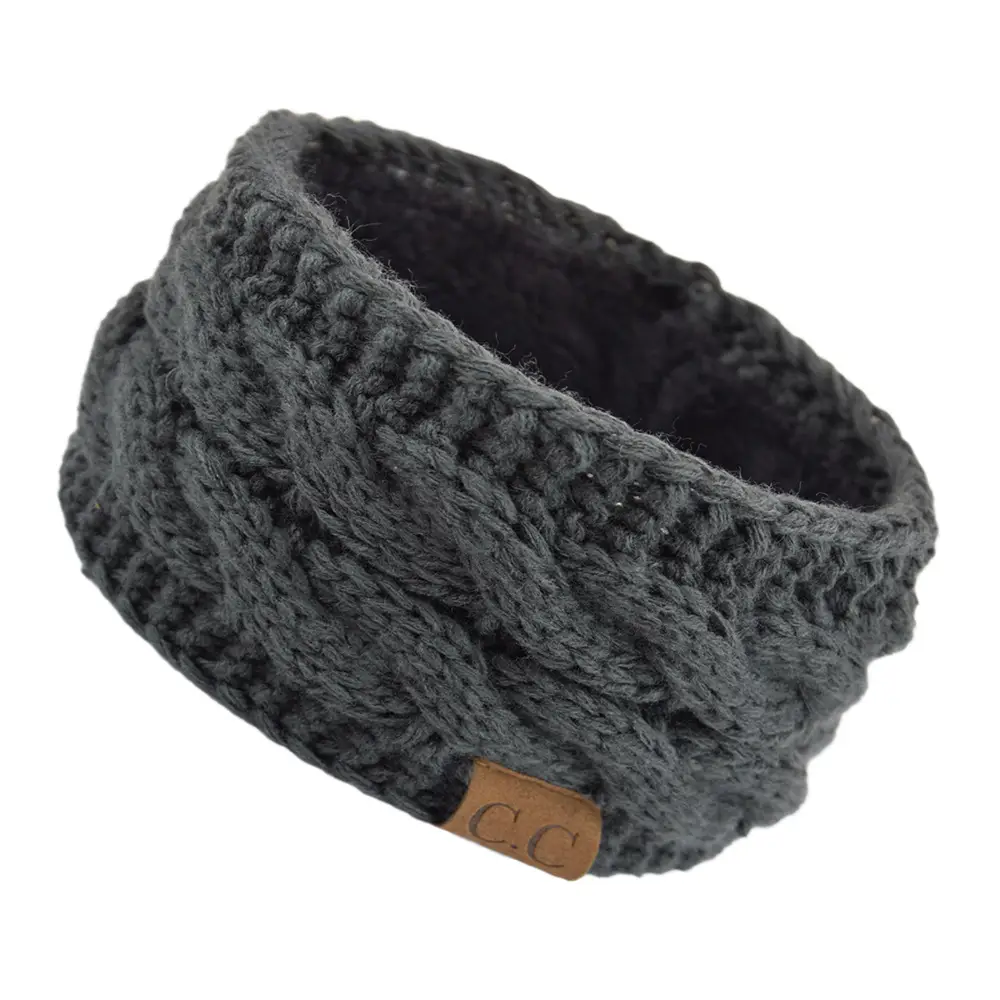White Velvet Knitted Headband with Dot - Image 7