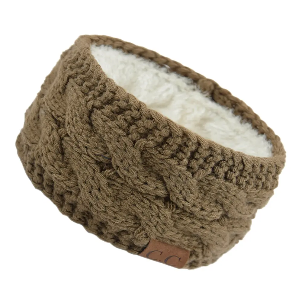 White Velvet Knitted Headband with Dot - Image 8