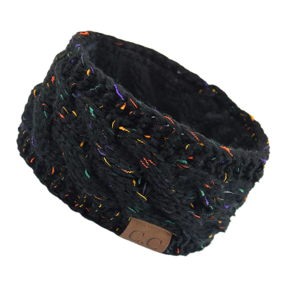White Velvet Knitted Headband with Dot - Image 9