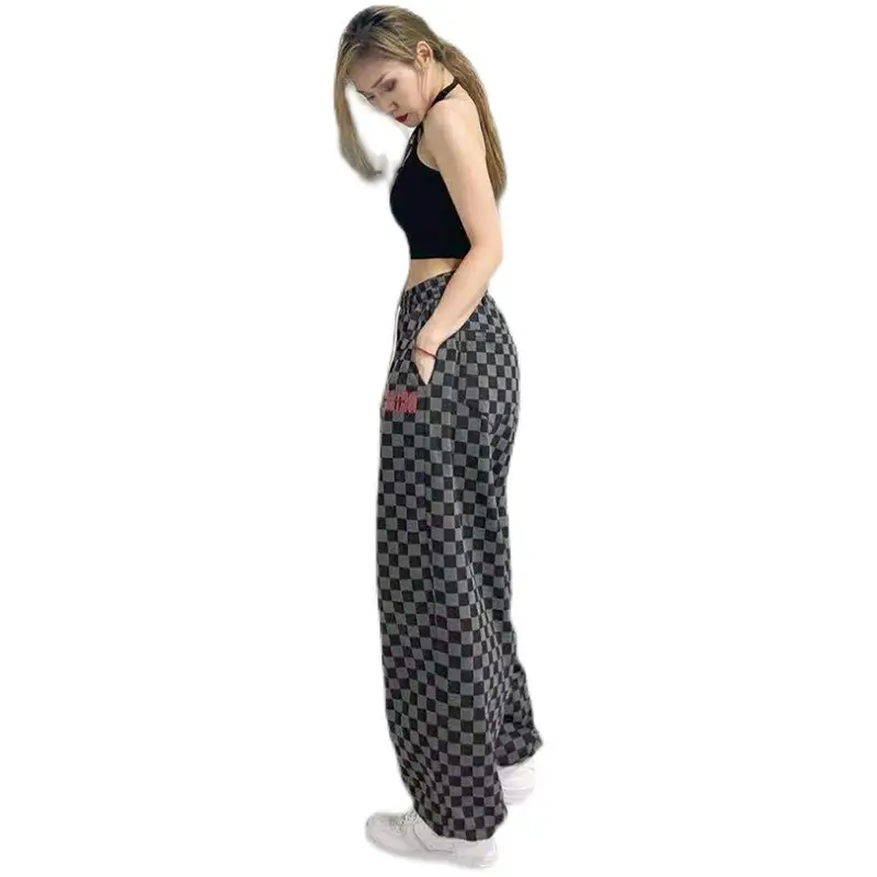 Black & White Plaid Jazz Dance Pants All-Match