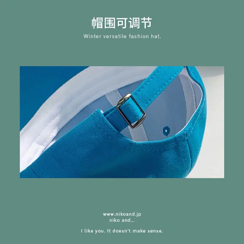 Women Small Brim Cap 54CM Blue Baseball - Image 15