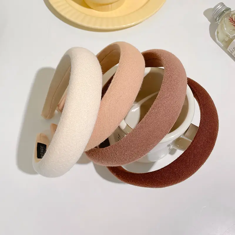 Black Sponged Hairband for Women's High Cranial Top
