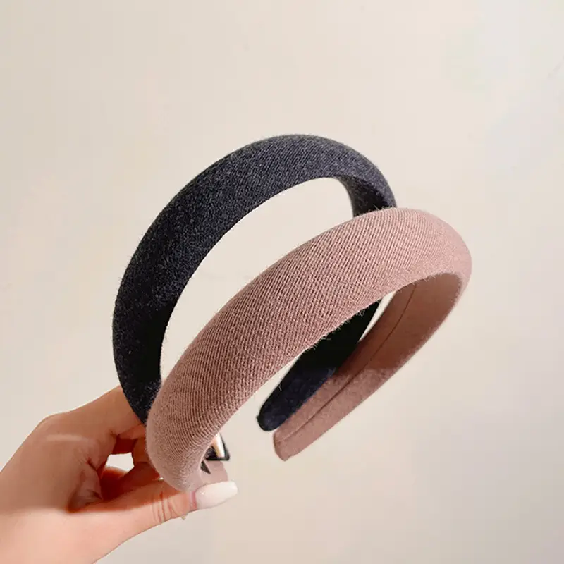 Black Sponged Hairband for Women's High Cranial Top