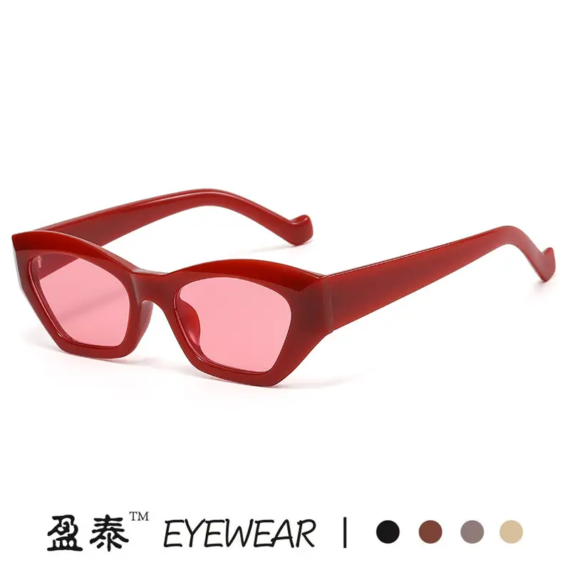 New Retro Cat's Eye Sunglasses Women Yellow Brown - Image 8
