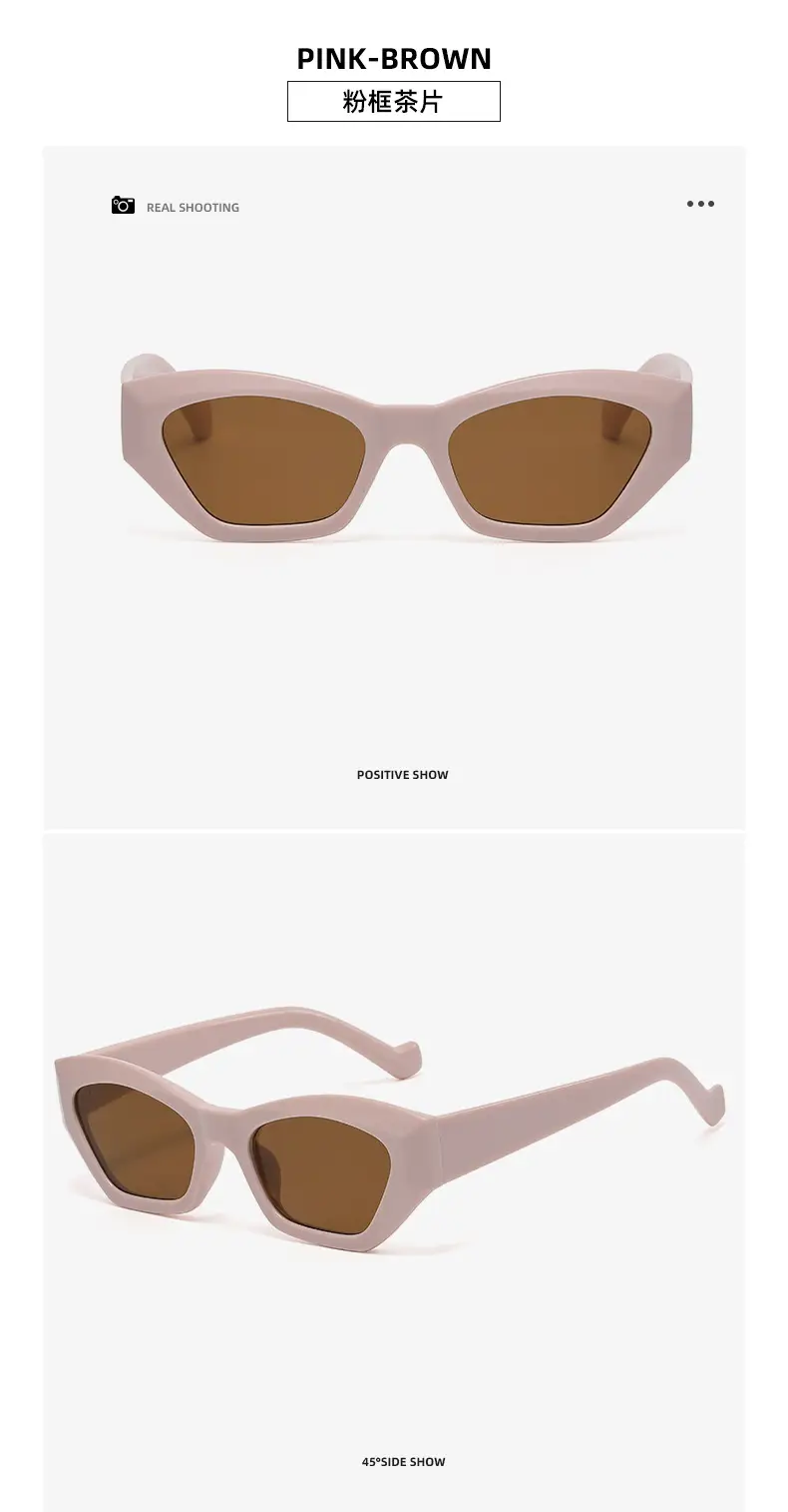 New Retro Cat's Eye Sunglasses Women Yellow Brown — feature 16