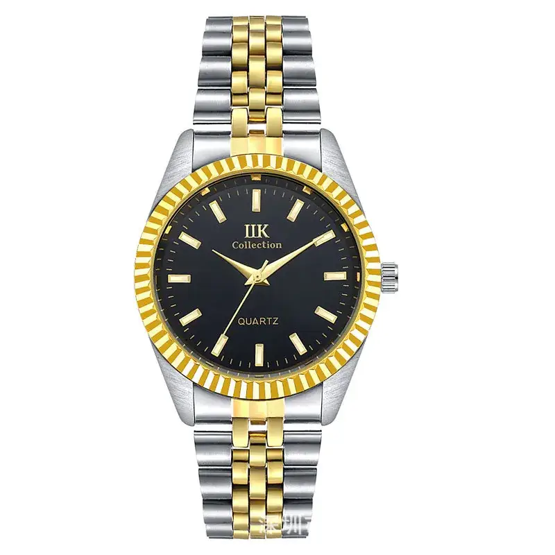 Men's Gold & Silver Quartz Watch with Spiral Crown - Image 2