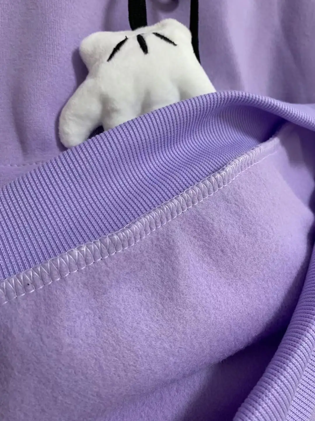 Women Hooded Sweatshirt Blue Cotton Loose Fit — feature 11