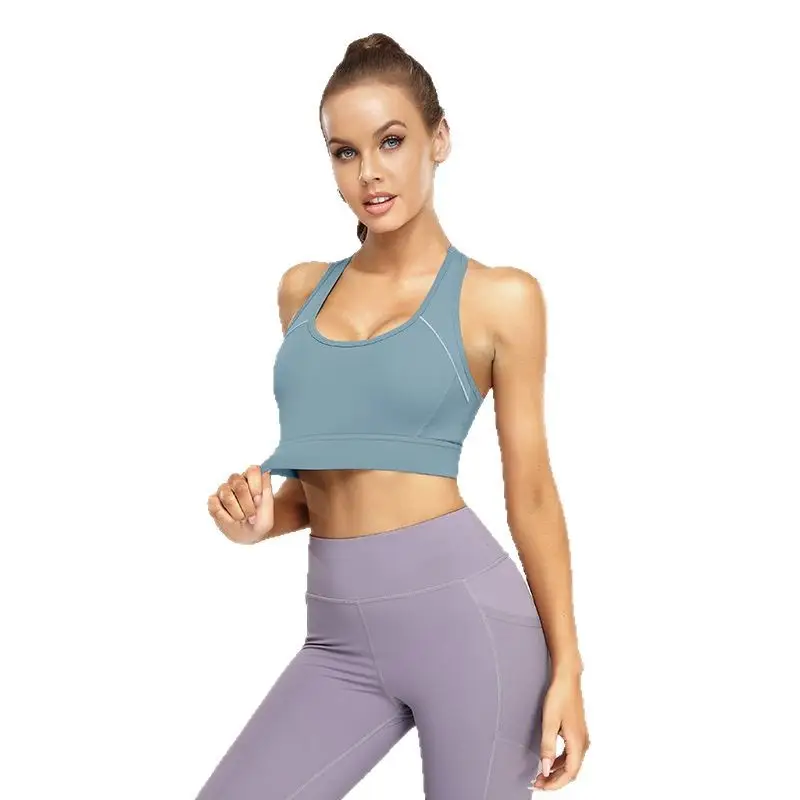 Women's Plus Size Sports Bra Medium and High Intensity Running Big Breast Shockproof Wire-Free Fitness Shock-Absorbing Vest Yoga Bra - Image 10