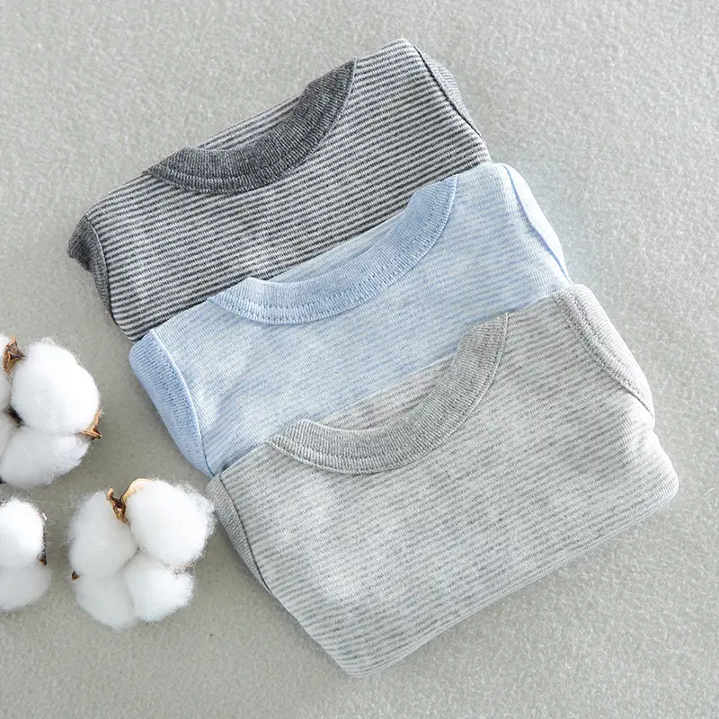 Kids Sleeveless Vests Set of 3 Cotton Grey Light Blue - Image 3