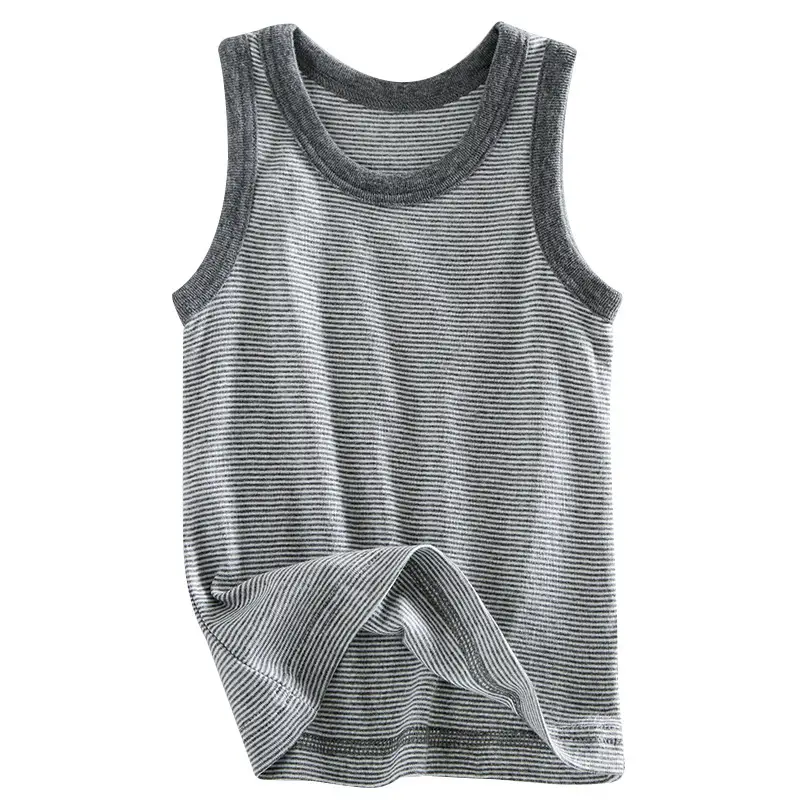 Kids Sleeveless Vests Set of 3 Cotton Grey Light Blue - Image 6