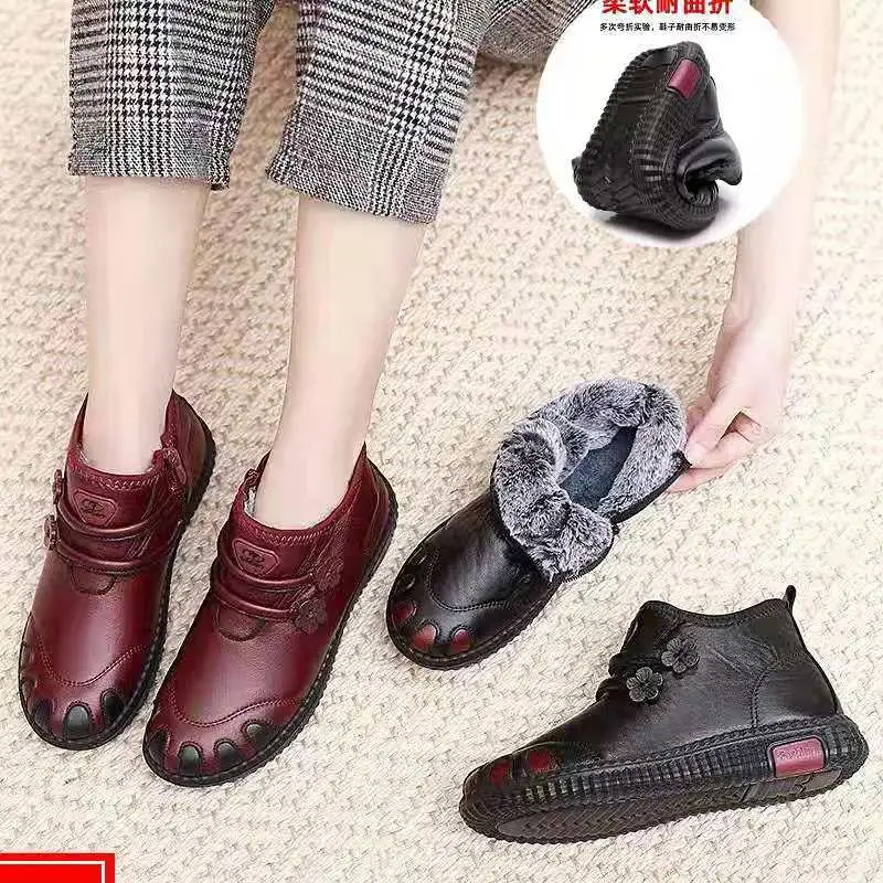 Winter new mother cotton shoes warm non-slip snow boots middle-aged snow cotton high-top grandma cotton shoes wholesale - Image 4