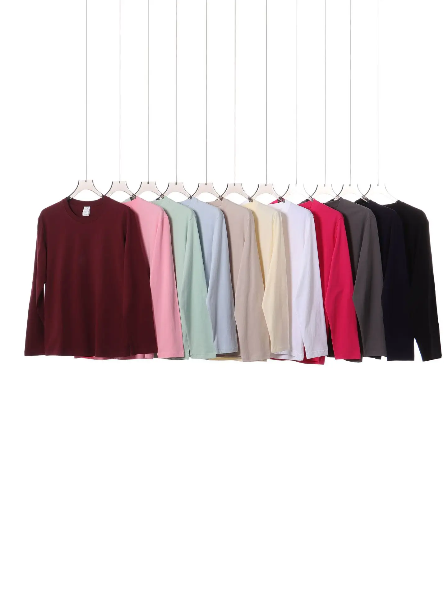 Men Grey Cotton Long Sleeve Crew Neck T-Shirt