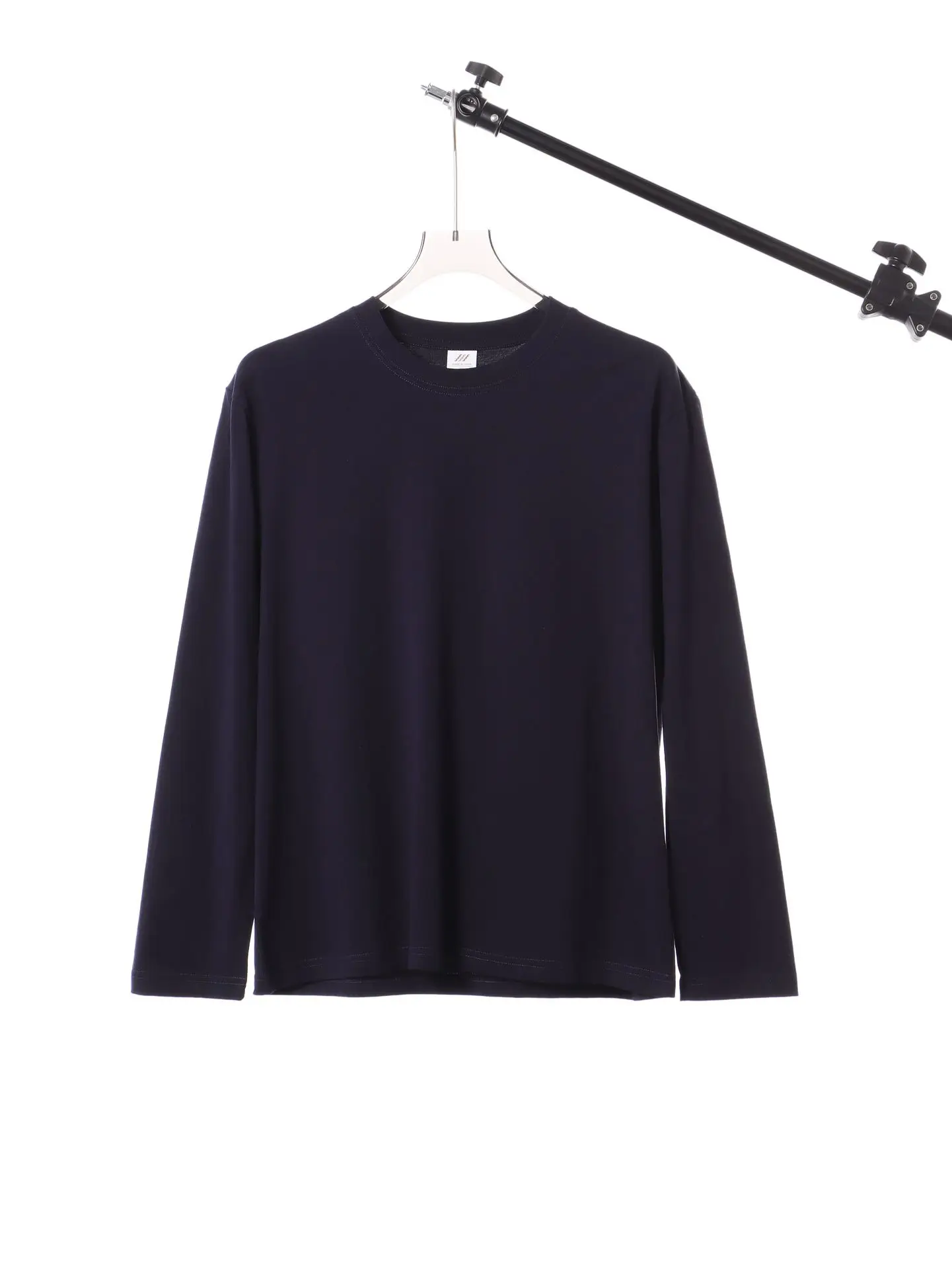 Men Grey Cotton Long Sleeve Crew Neck T-Shirt