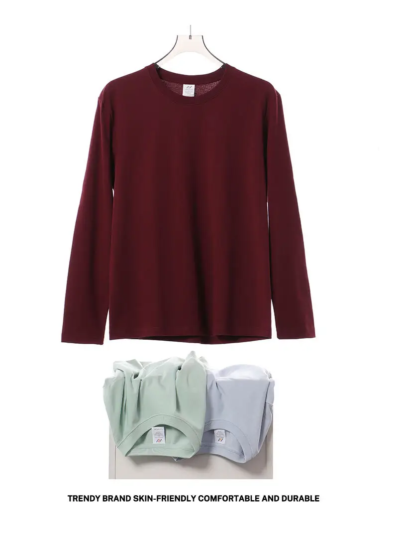 Men Grey Cotton Long Sleeve Crew Neck T-Shirt — feature 8