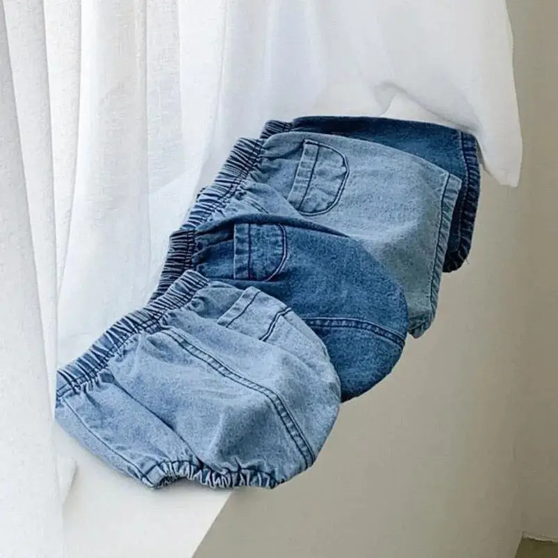 Spot Korean Style Denim Shorts for Baby Boys Girls Flap Pocket - Image 6