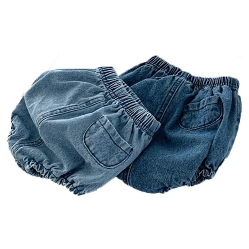 Spot Korean Style Denim Shorts for Baby Boys Girls Flap Pocket - Image 9