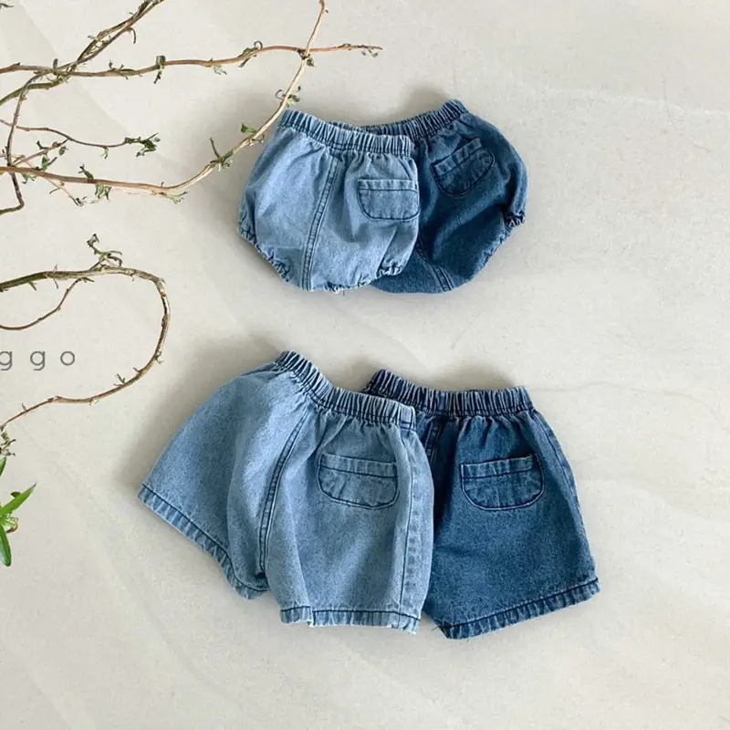 Spot Korean Style Denim Shorts for Baby Boys Girls Flap Pocket — feature 2