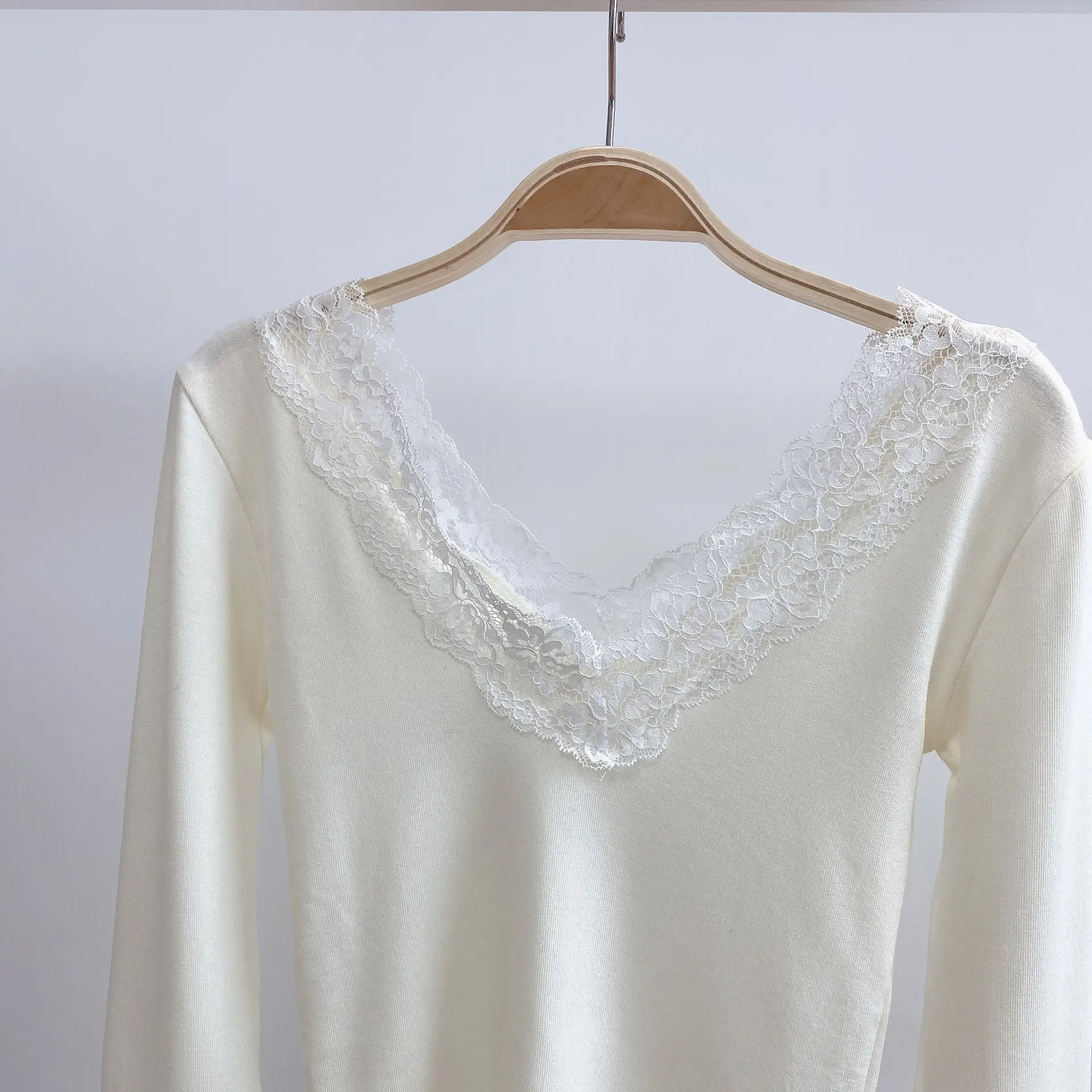 Light Apricot Lace Long Sleeve Top - Image 10