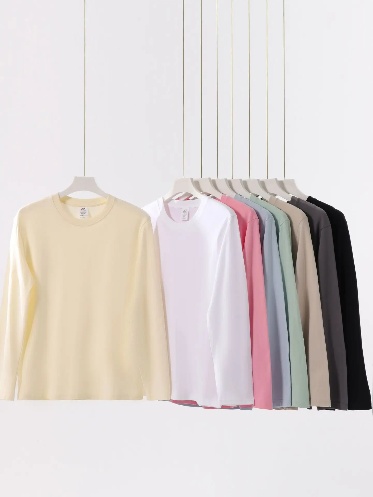 Live 230g Cotton Long Sleeve T-Shirt Men Women Loose Solid Color - Image 13