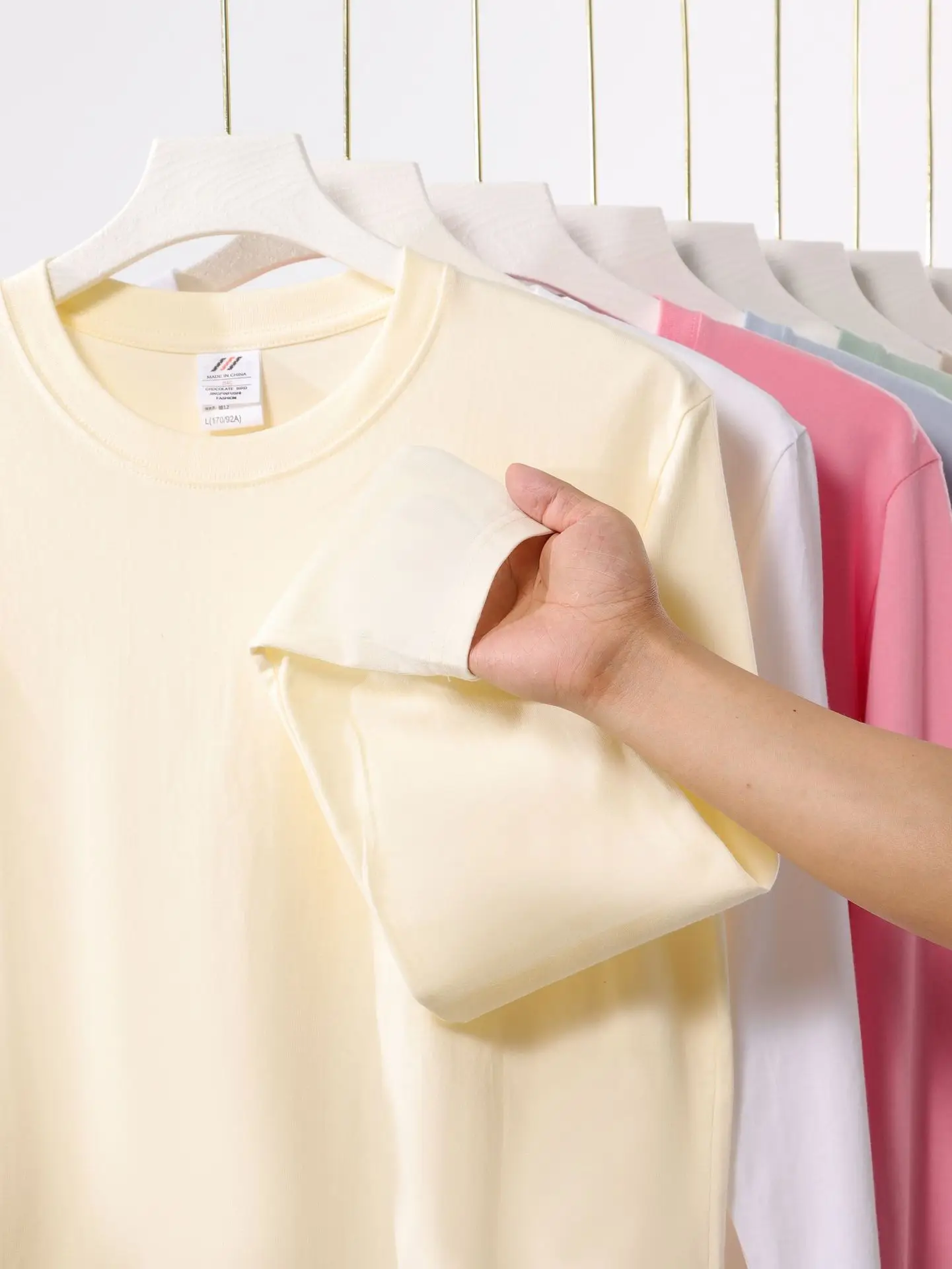 Live 230g Cotton Long Sleeve T-Shirt Men Women Loose Solid Color - Image 15
