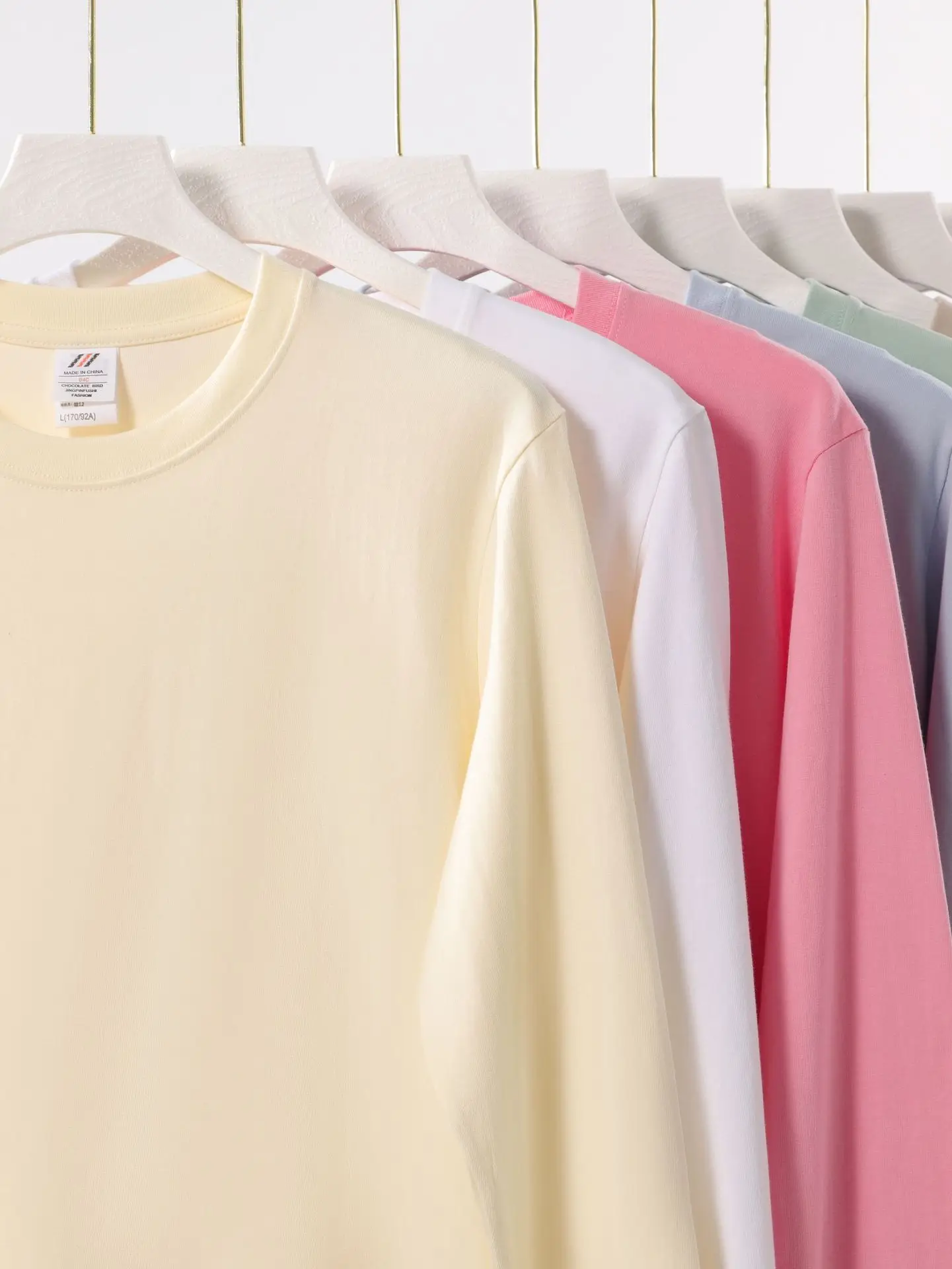 Live 230g Cotton Long Sleeve T-Shirt Men Women Loose Solid Color - Image 16