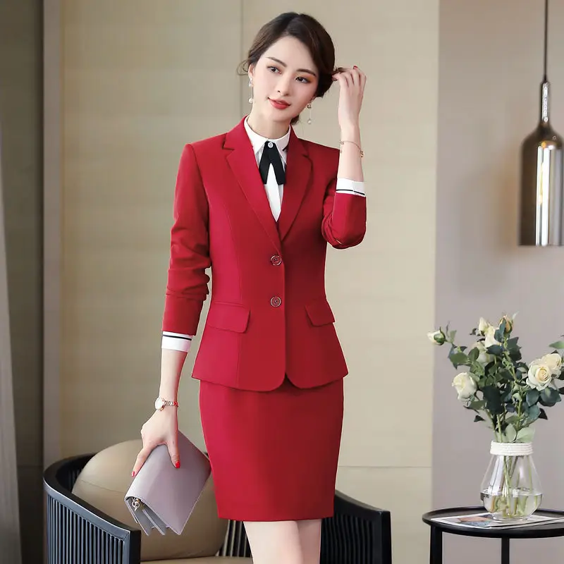 Women's Long Sleeve Slim Suit Jacket Professional Elegant Formal Wear - Image 2