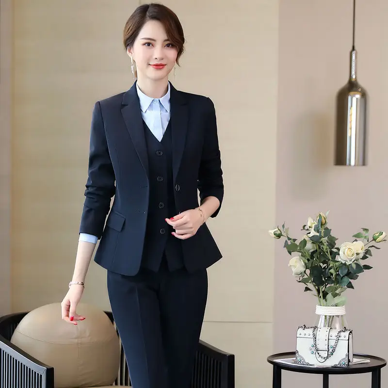 Women's Long Sleeve Slim Suit Jacket Professional Elegant Formal Wear - Image 3