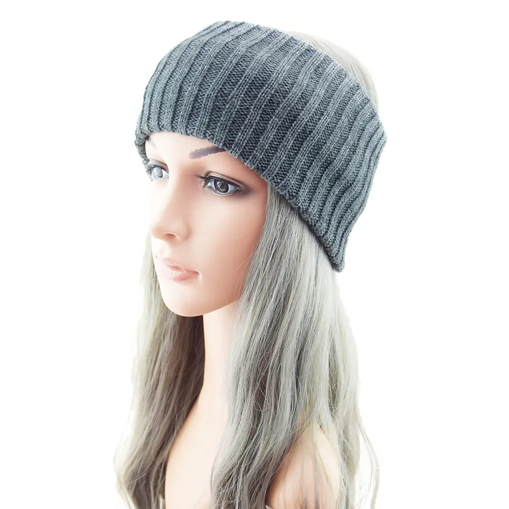 Double-layer Knitted Woolen Hair Band for Women