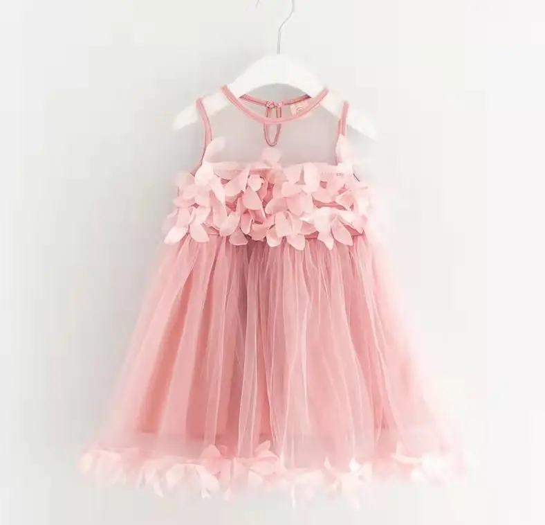 White Mesh Princess Dress for Girls Summer Wear - Image 2