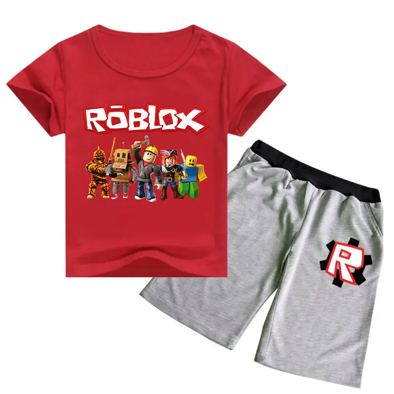 Roblox Printed 2-Piece Set Grey Shorts T-Shirt — feature 18