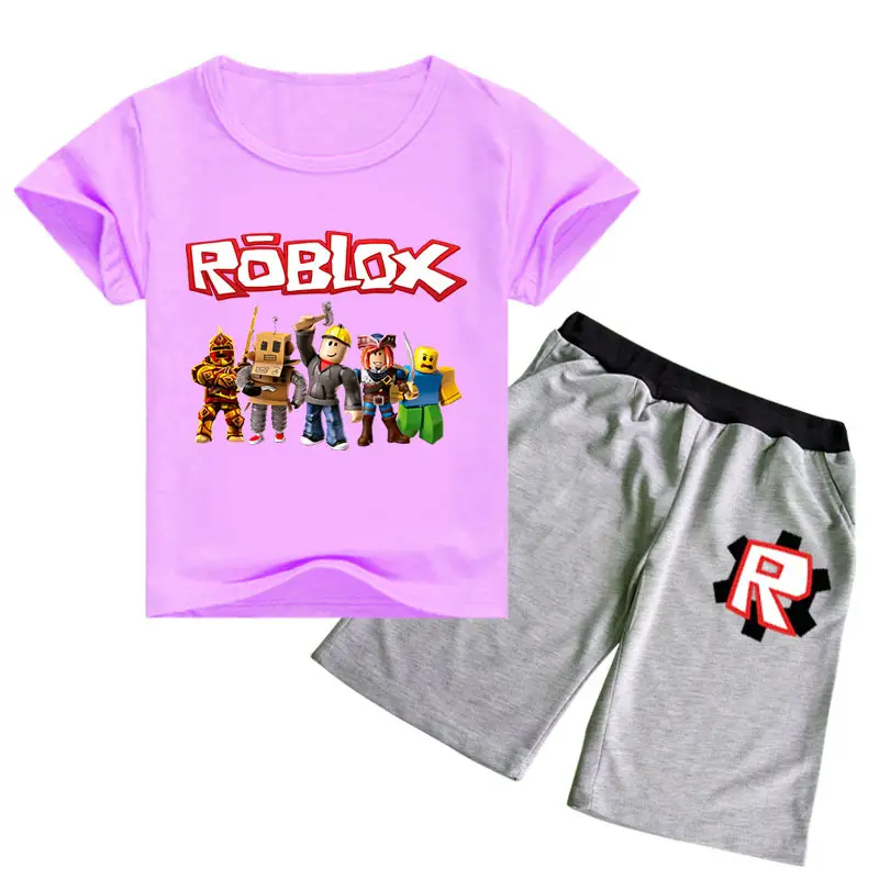 Roblox Printed 2-Piece Set Grey Shorts T-Shirt — feature 19