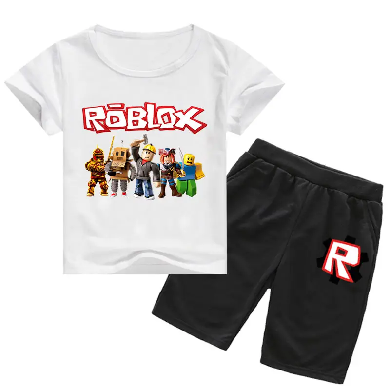 Roblox Printed 2-Piece Set Grey Shorts T-Shirt — feature 2