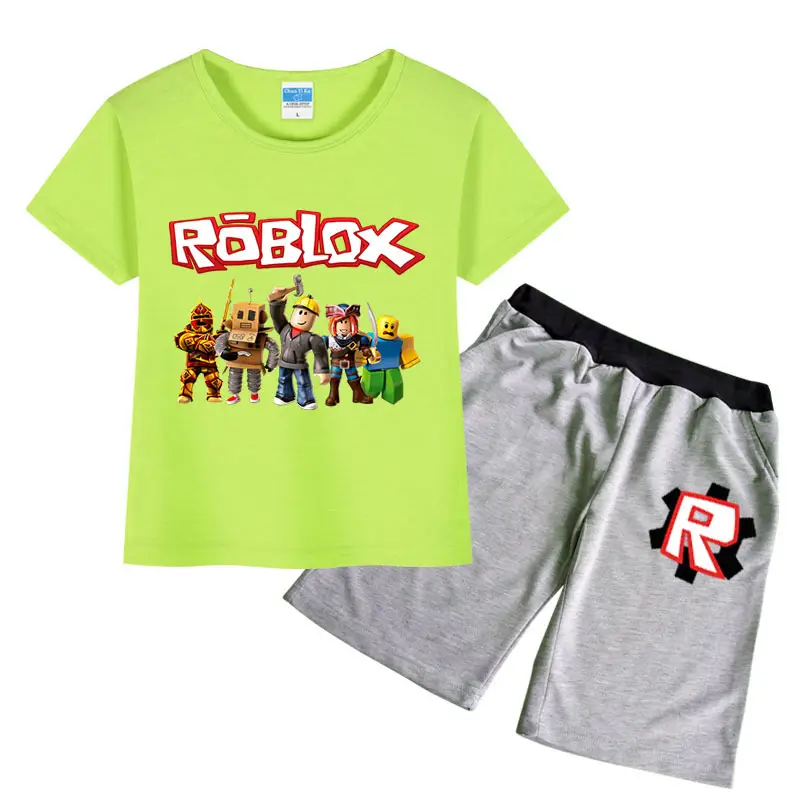 Roblox Printed 2-Piece Set Grey Shorts T-Shirt — feature 24