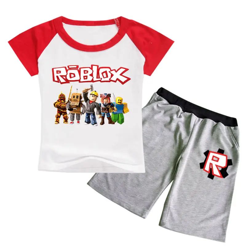 Roblox Printed 2-Piece Set Grey Shorts T-Shirt — feature 26
