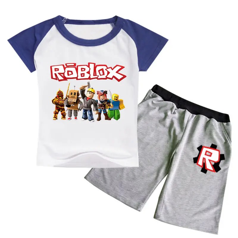 Roblox Printed 2-Piece Set Grey Shorts T-Shirt — feature 28