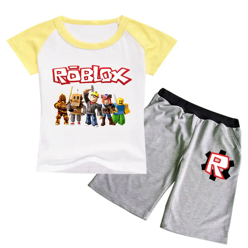 Roblox Printed 2-Piece Set Grey Shorts T-Shirt — feature 29