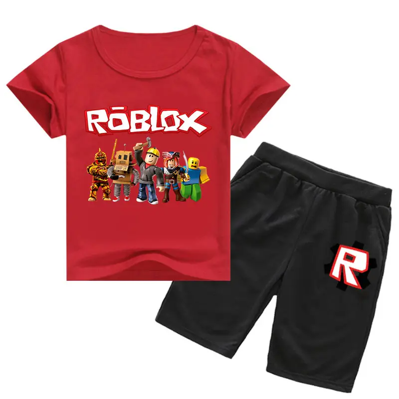 Roblox Printed 2-Piece Set Grey Shorts T-Shirt — feature 4