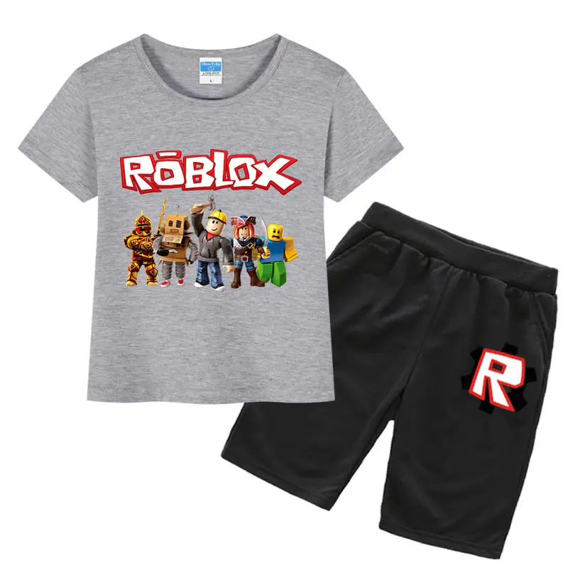 Roblox Printed 2-Piece Set Grey Shorts T-Shirt — feature 6